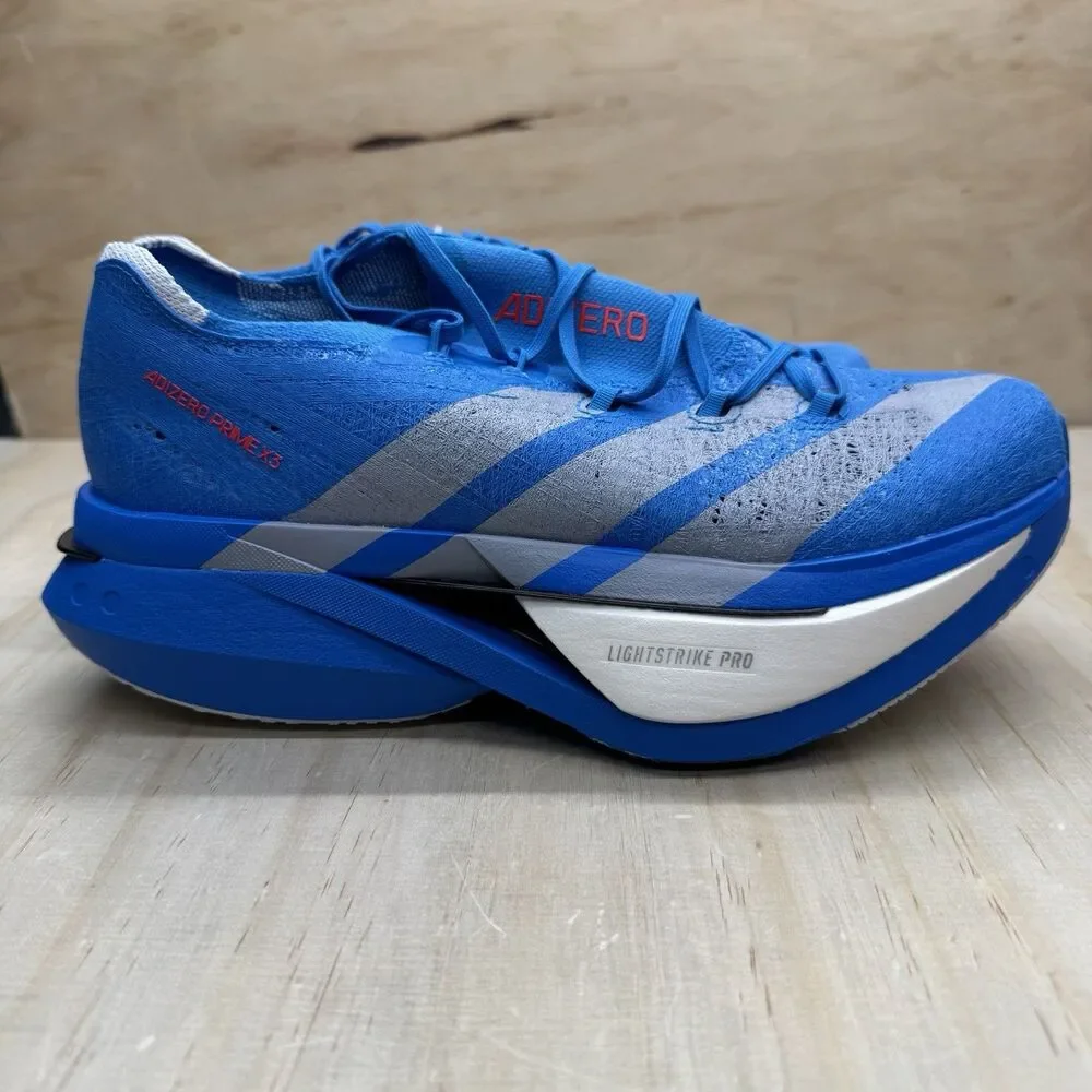 NEW Adidas Adizero Prime X3 Strung Blue Running Shoes Men Sz 9 Women 10 JQ0615